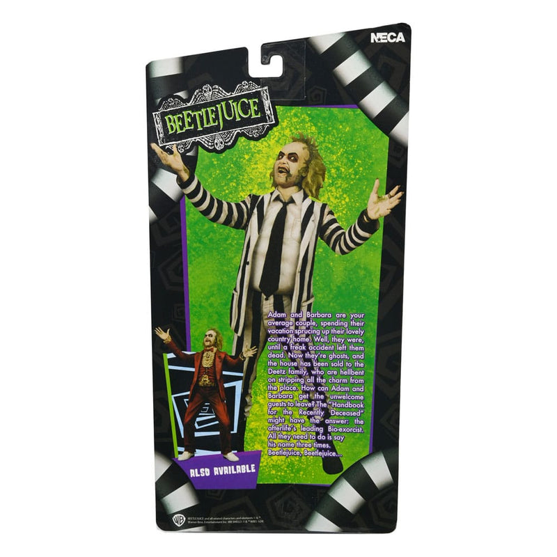 Neca Beetlejuice 1988 Figura Beetlejuice Black and White Striped Suit 18 cm