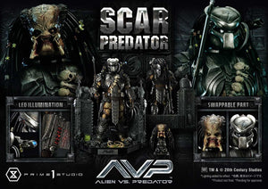 Prime 1 Studio The Alien vs. Predator Estatua Museum Masterline Series 1/3 Scar Predator Deluxe Bonus Version 93 cm