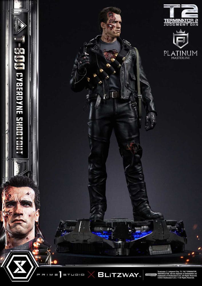 Prime 1 Studio Terminator 2 Estatua Platimum Masterline Series 1/3 T-800 Cyberdyne Shootout 74 cm