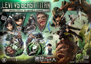 PRIME 1 STUDIOS Attack on Titan Estatua Ultimate Premium Masterline Series 1/4 Levi Versus Beast Titan 73 cm