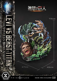 PRIME 1 STUDIOS Attack on Titan Estatua Ultimate Premium Masterline Series 1/4 Levi Versus Beast Titan 73 cm