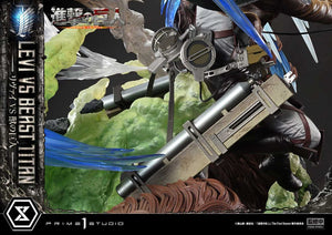 PRIME 1 STUDIOS Attack on Titan Estatua Ultimate Premium Masterline Series 1/4 Levi Versus Beast Titan 73 cm