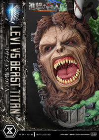 PRIME 1 STUDIOS Attack on Titan Estatua Ultimate Premium Masterline Series 1/4 Levi Versus Beast Titan 73 cm