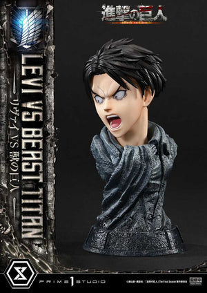 PRIME 1 STUDIOS Attack on Titan Estatua Ultimate Premium Masterline Series 1/4 Levi Versus Beast Titan 73 cm