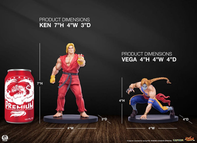 PCS COLLECTIBLES Street Fighter Street Jam Estatuas 1/10 Ken & Vega Set