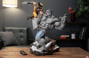 SIDESHOW COLLECTIBLES Marvel Estatua Grey Hulk vs Wolverine 58 cm