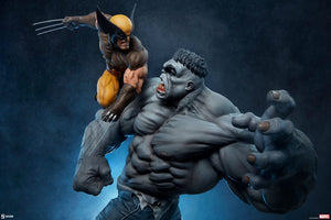 SIDESHOW COLLECTIBLES Marvel Estatua Grey Hulk vs Wolverine 58 cm