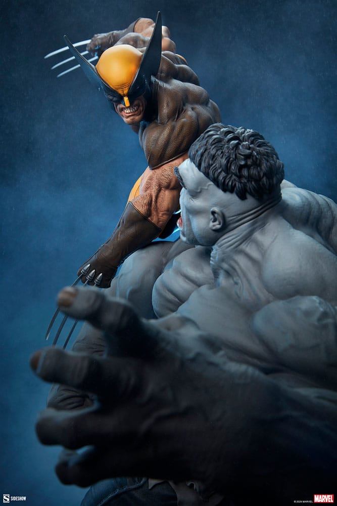 SIDESHOW COLLECTIBLES Marvel Estatua Grey Hulk vs Wolverine 58 cm