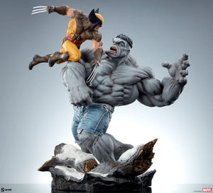 SIDESHOW COLLECTIBLES Marvel Estatua Grey Hulk vs Wolverine 58 cm