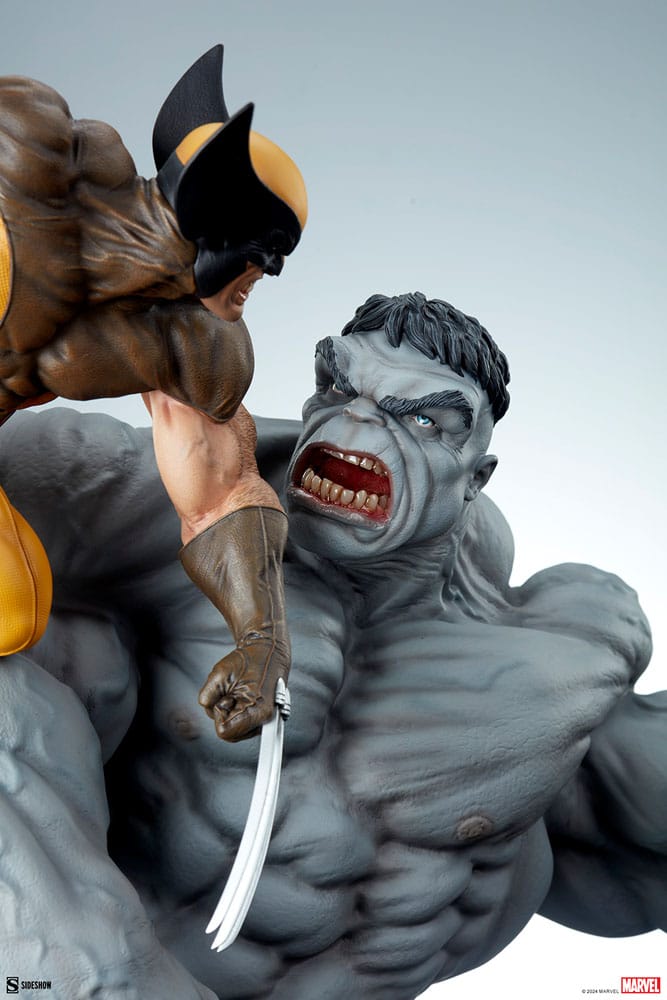 SIDESHOW COLLECTIBLES Marvel Estatua Grey Hulk vs Wolverine 58 cm