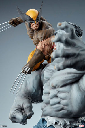 SIDESHOW COLLECTIBLES Marvel Estatua Grey Hulk vs Wolverine 58 cm