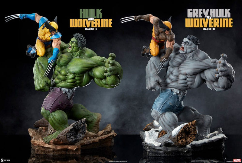 SIDESHOW COLLECTIBLES Marvel Estatua Grey Hulk vs Wolverine 58 cm