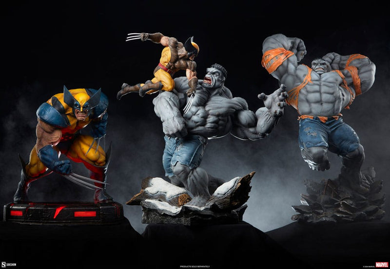 SIDESHOW COLLECTIBLES Marvel Estatua Grey Hulk vs Wolverine 58 cm