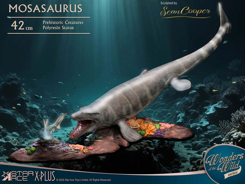 STAR ACE Wonders of the Wild Estatua Mosasaurus (DX) 42 cm