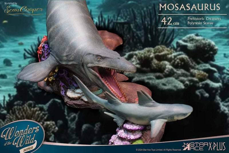 STAR ACE Wonders of the Wild Estatua Mosasaurus (DX) 42 cm