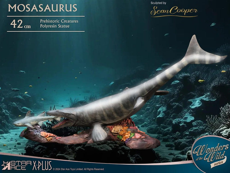 STAR ACE Wonders of the Wild Estatua Mosasaurus (DX) 42 cm