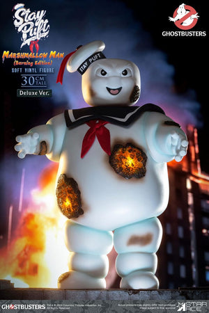 STAR ACE Ghostbusters Estatua Soft Vinyl Stay Puft Marshmallow Man Burnign Edition Deluxe Version 30 cm