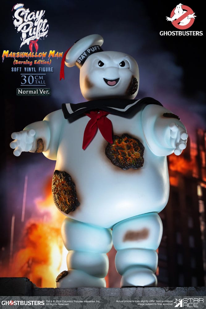 STAR ACE Ghostbusters Estatua Soft Vinyl Stay Puft Marshmallow Man Burning Edition Normal Version 30 cm