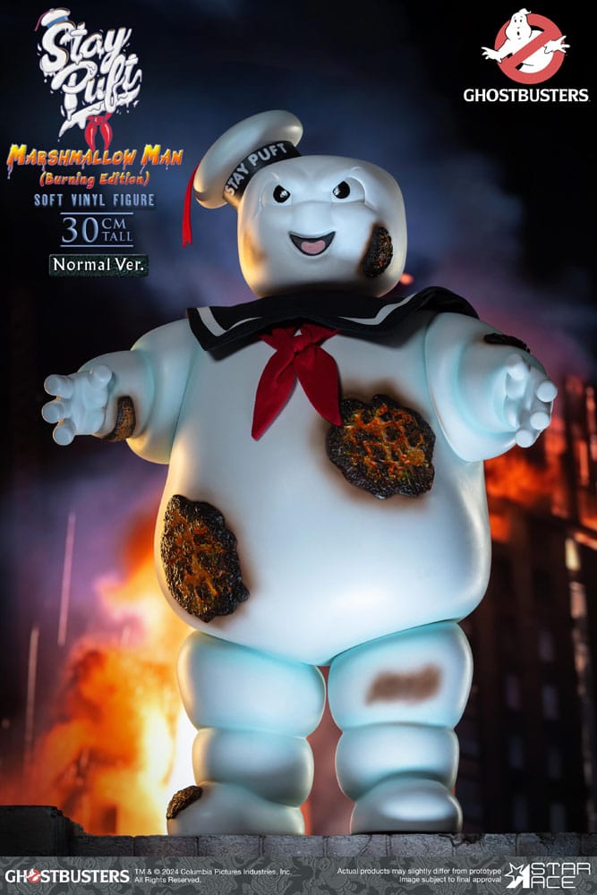 STAR ACE Ghostbusters Estatua Soft Vinyl Stay Puft Marshmallow Man Burning Edition Normal Version 30 cm