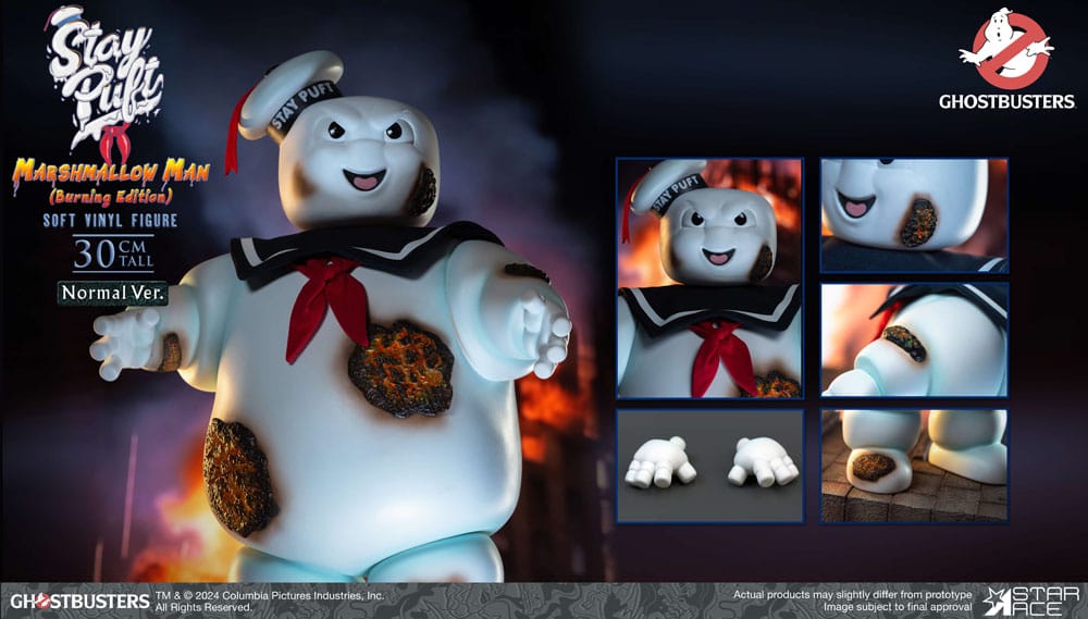 STAR ACE Ghostbusters Estatua Soft Vinyl Stay Puft Marshmallow Man Burning Edition Normal Version 30 cm