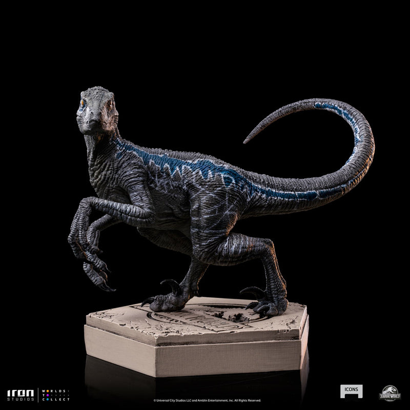 Iron Studios Jurassic World Icons Statue Velociraptor Blue B