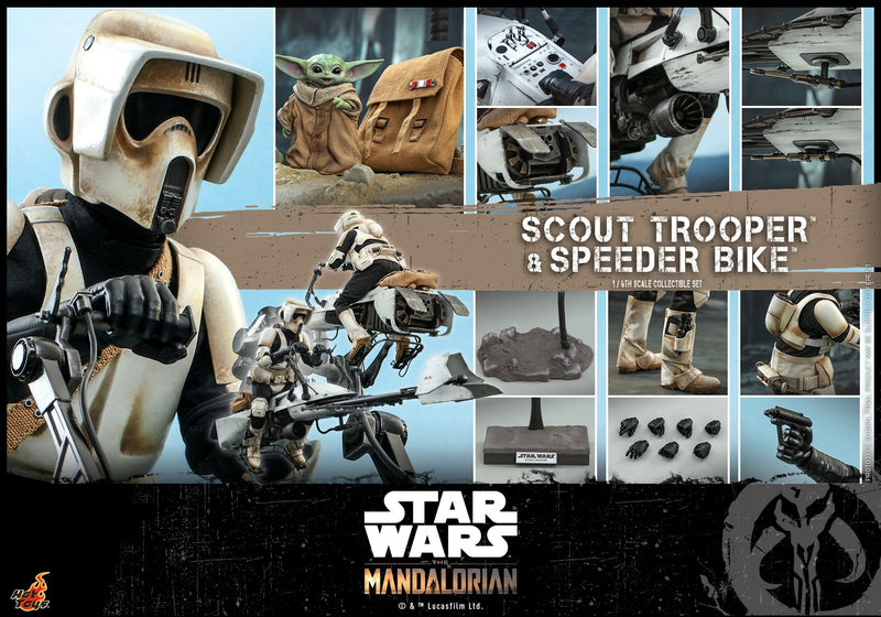 Hot Toys 1/6 Star Wars: The Mandalorian Scout Trooper And Speeder Bike Set