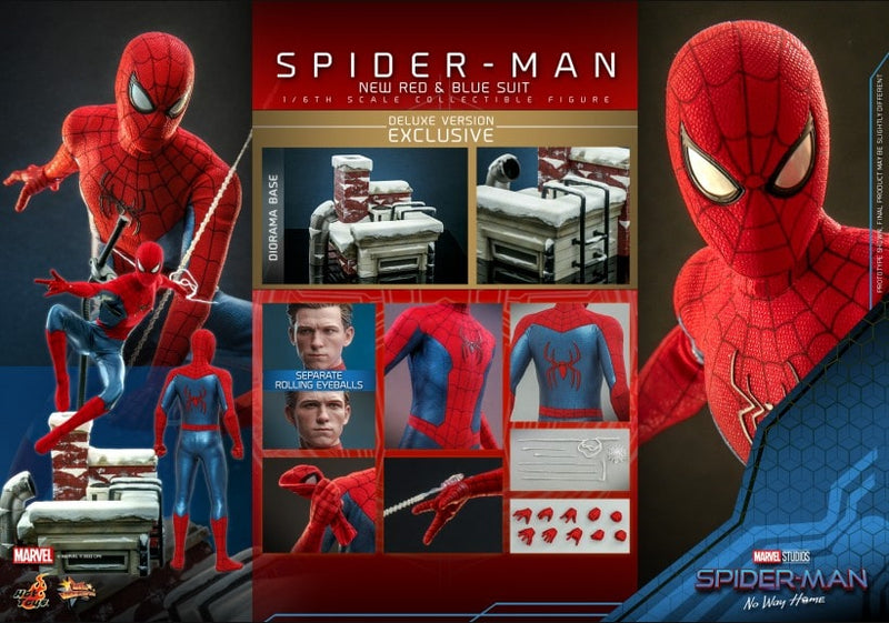 HOT TOYS MMS680 1/6 Spiderman New REO & Blue Suit Deluxe Version