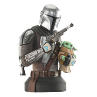 Star Wars: The Mandalorian Busto 1/6 The Mandalorian with Grogu 15 cm