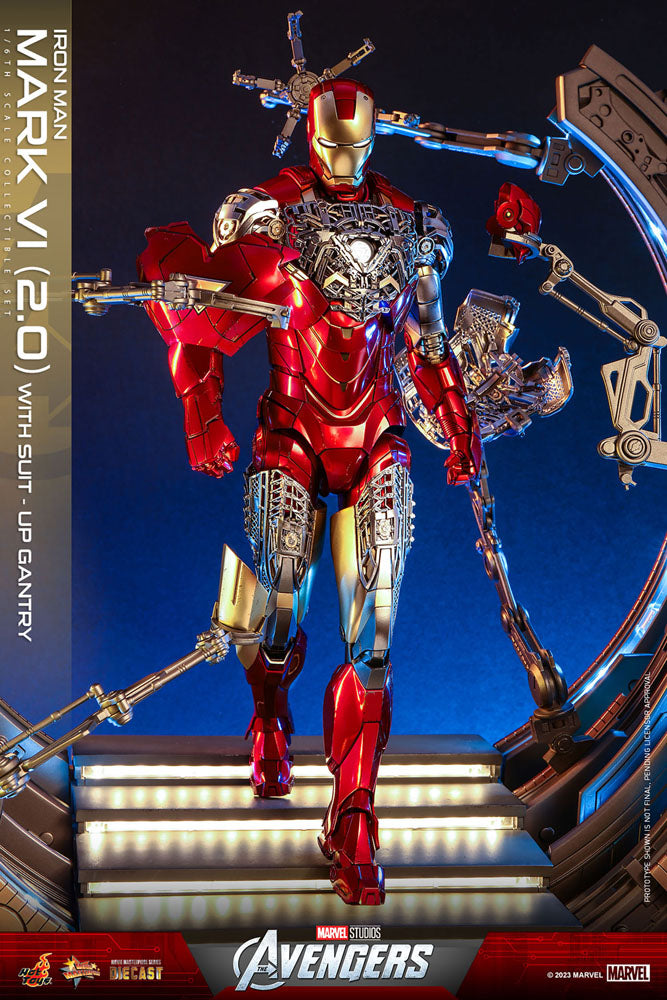 Hot Toys MMS688 1/6 Marvel's Avengers IRON MAN MARK VI (2.0) WITH SUIT-UP GANTRY