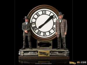 Regreso al Futuro III Estatua 1/10 Deluxe Art Scale Marty and Doc at the Clock 30 cm