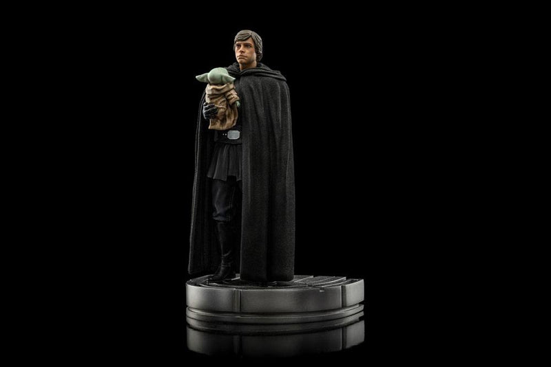 Star Wars The Mandalorian Estatua 1/10 Art Scale Luke Skywalker y Grogu 21 cm