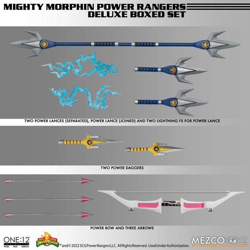 Mezco Mighty Morphin Power Rangers Figuras 1/12 Power Rangers Deluxe Steel Box Set 16 - 17 cm