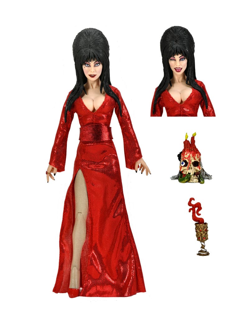 Elvira, Mistress of the Dark Figura Clothed Red, Fright, and Boo 20 cm