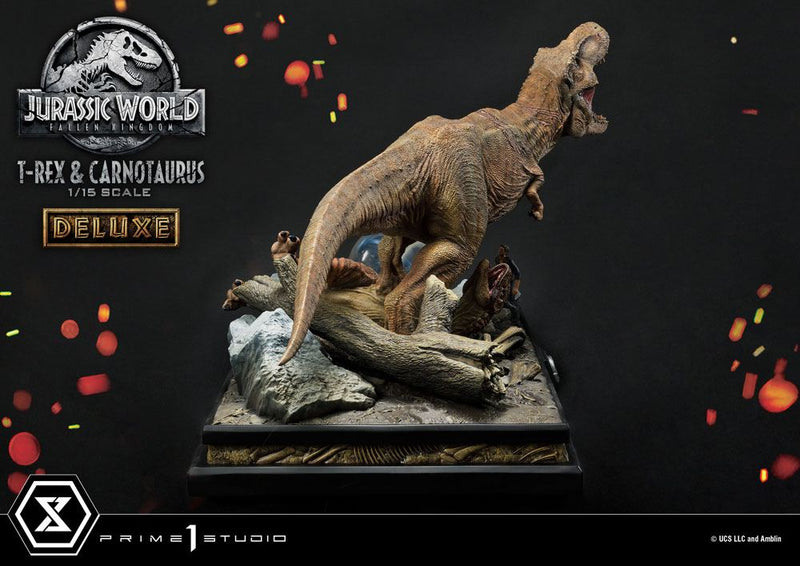 Jurassic World: Fallen Kingdom Estatua 1/15 T-Rex & Carnotaurus Deluxe Version 90 cm