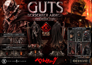 Berserk Estatua Museum Masterline 1/3 Guts Berserker Armor Rage Edition Deluxe Bonus Version 121 cm